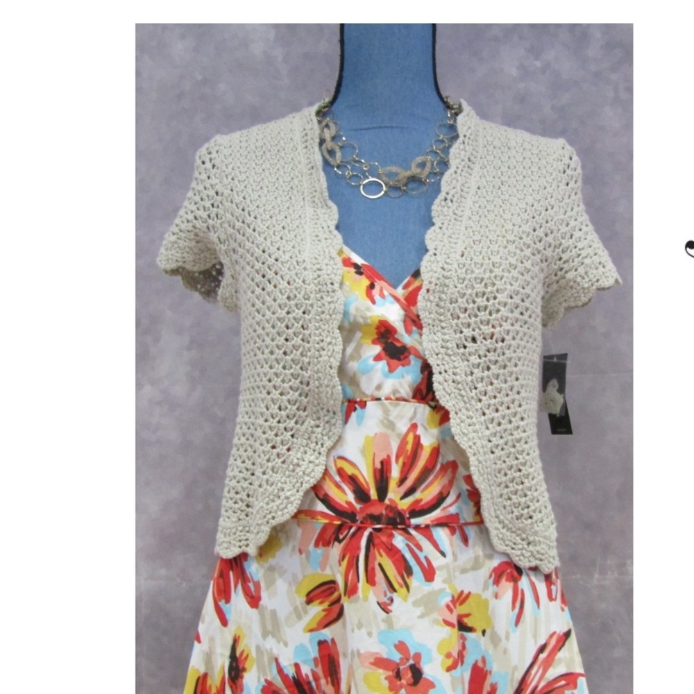 NEW Style & Co Beige Crochet Shrug Sweater Sz S